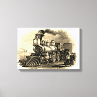 Sepia Vintage Steam Train Engine  16" x 11"