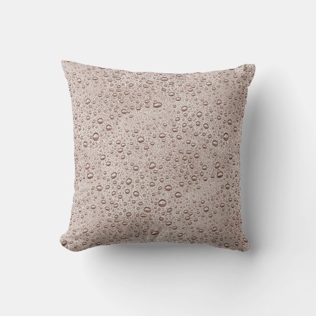 Sepia water droplets throw pillow (Front)