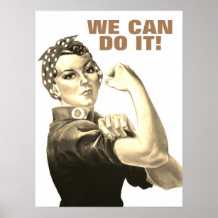 Sepia We Can Do It World War II Propaganda Poster