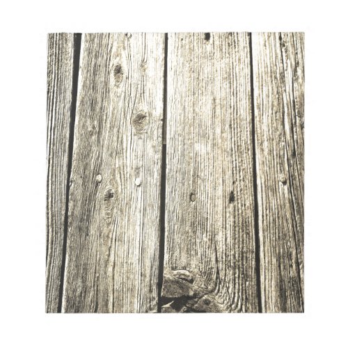 Sepia Weathered Wood Fence Texture Notepad