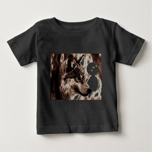 Sepia Wolf  Moon Baby T_Shirt
