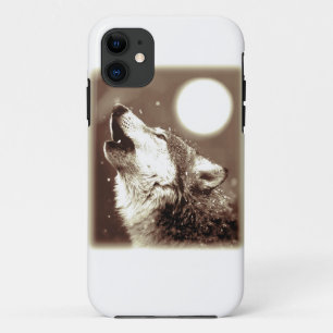 Sepia Wolf & Moon iPhone 11 Case