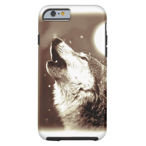 Sepia Wolf  Moon Tough iPhone 6 Case