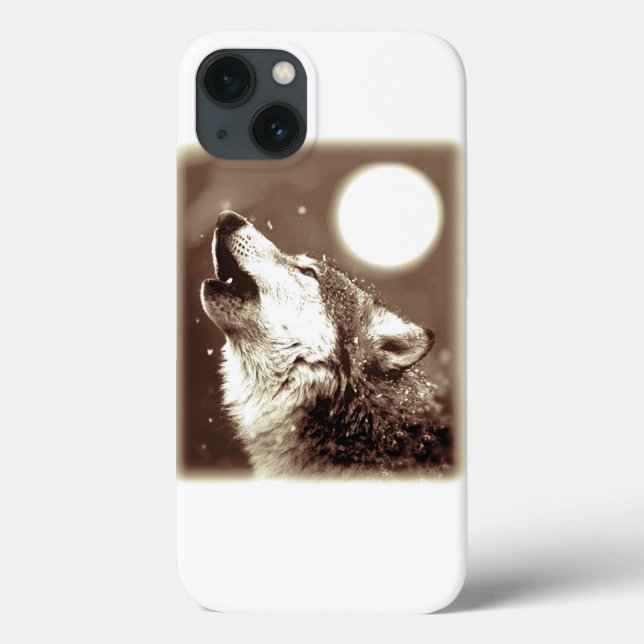 Sepia Wolf & Moon Case-Mate iPhone Case (Back)