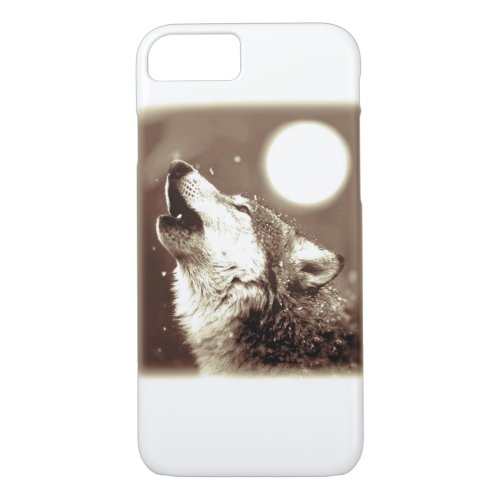 Sepia Wolf  Moon iPhone 7 Case