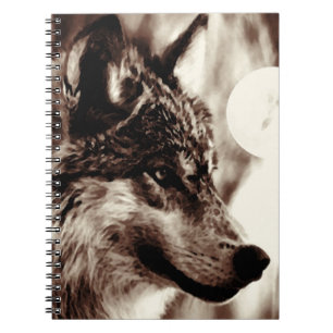 Sepia Wolf Portrait Notebook