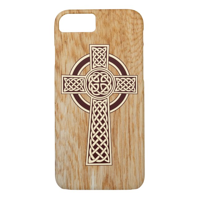 Sepia Woodcut Celtic Cross Case-Mate iPhone Case (Back)