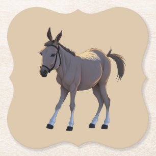 Seppel, little stubborn donkey - paper coaster