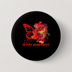 Sepsis Awareness Butterfly Button