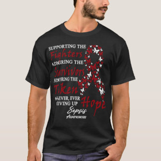 Sepsis Awareness Supporting The Fighters Butterfly T-Shirt