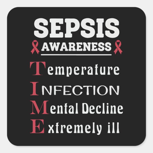 Sepsis Awareness T.I.M.E. Guide Square Sticker (Front)