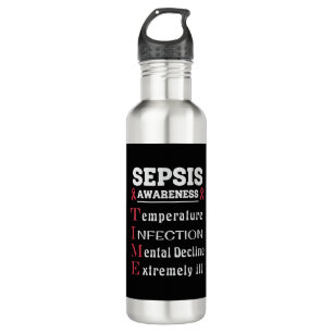 Sepsis Awareness T.I.M.E. Guide Stainless Steel Water Bottle
