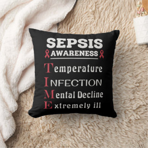 Sepsis Awareness T.I.M.E. Guide Throw Pillow