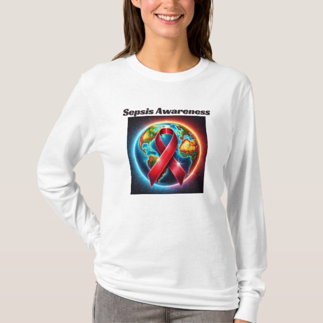 Sepsis Awareness T-shirt Long Sleeves (Front)
