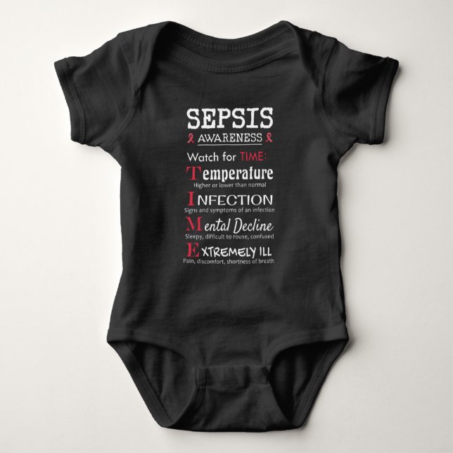Sepsis Awareness Watch for TIME Guide Baby Bodysuit (Front)