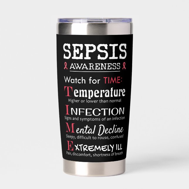 Sepsis Awareness Watch for TIME Guide Insulated Tumbler (Front)
