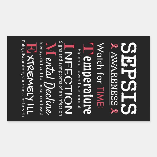 Sepsis Awareness Watch for TIME Guide Rectangular Sticker (Front)