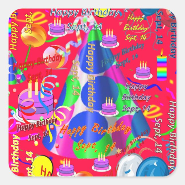 Sept, 14 Kids Birthday Stickers (Front)