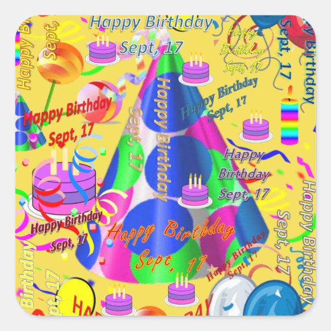 Sept, 17 Kids Birthday Stickers (Front)