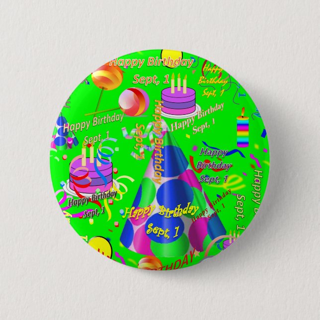 Sept, 1 Children's Birthday Button (Front)