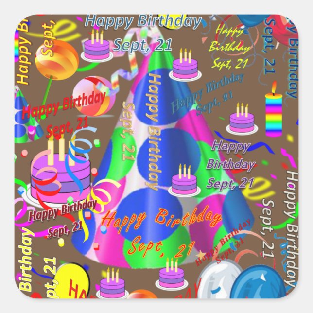 Sept, 21 Kids Birthday Stickers (Front)