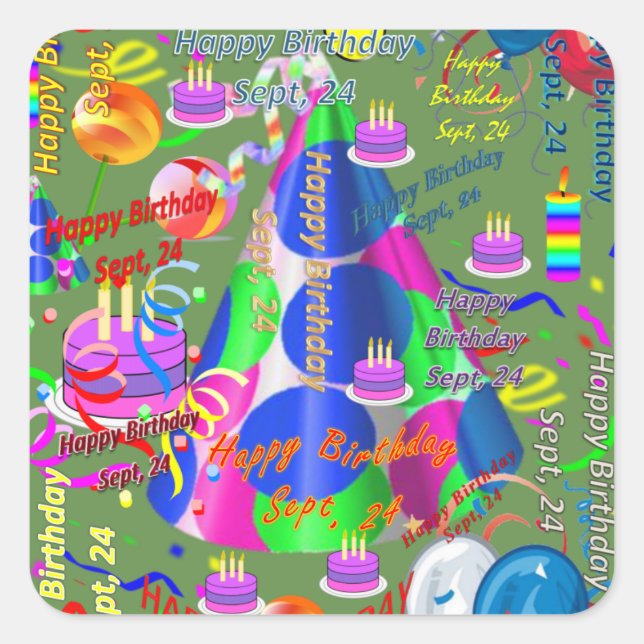 Sept, 24 Kids Birthday Stickers (Front)