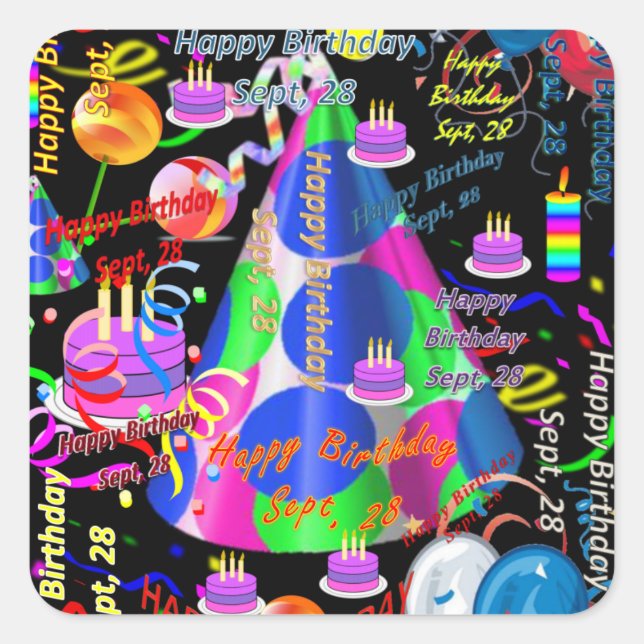 Sept, 28 Kids Birthday Stickers (Front)