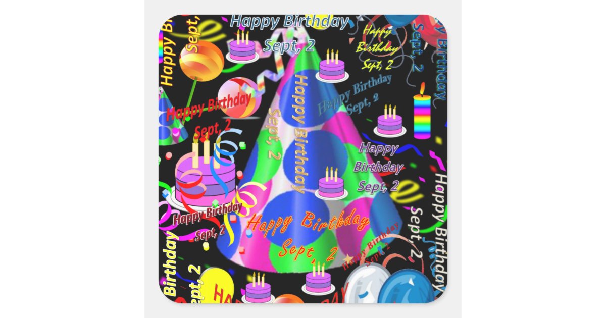 Sept, 2 Kids Birthday Stickers | Zazzle