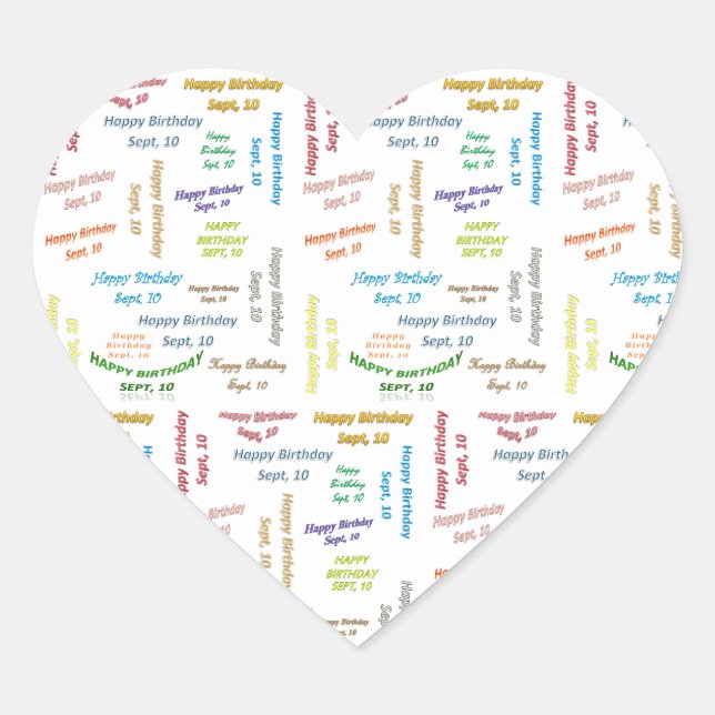 September, 10 Birthday Sticker (Front)