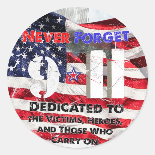 September 11 Anniversary Classic Round Sticker (Front)