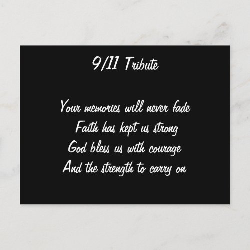 September 11 attacks postcard