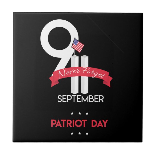 september 11 never forget ceramic tile (Front)
