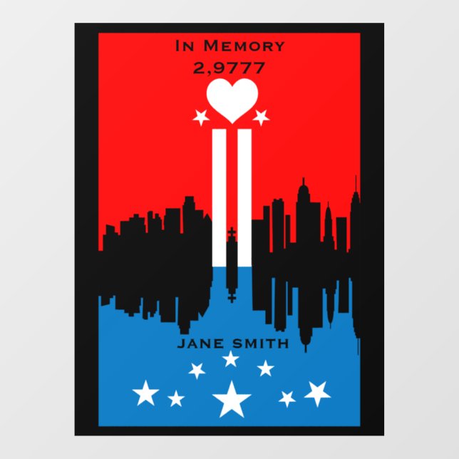 September 11 Remembrance Day Window Cling (Sheet)