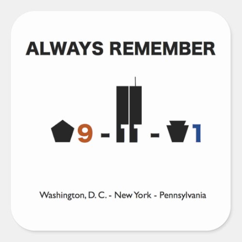 September 11 Remembrance Sticker square
