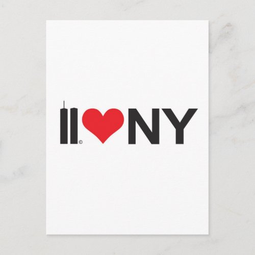 September 11 Twin Towers Love NY Postcard