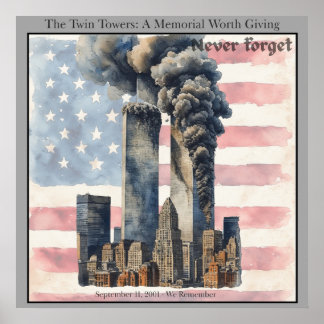 September 11 Twin Towers Memorial Wall Art 