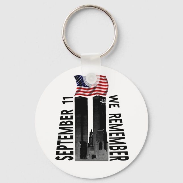 September 11 We Remember Memorial Tribute Keychain (Front)