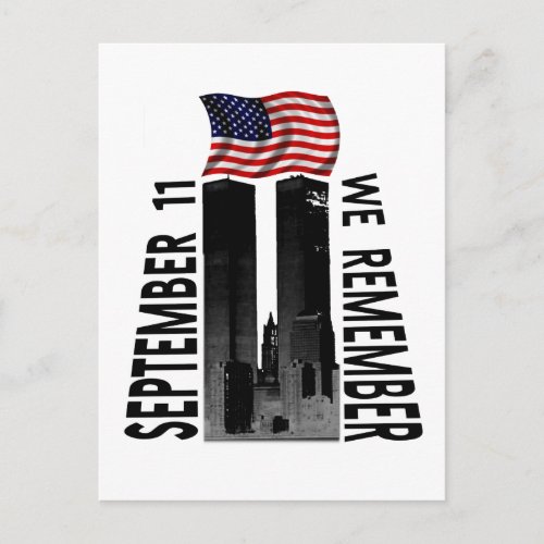 September 11 We Remember Memorial Tribute Postcard