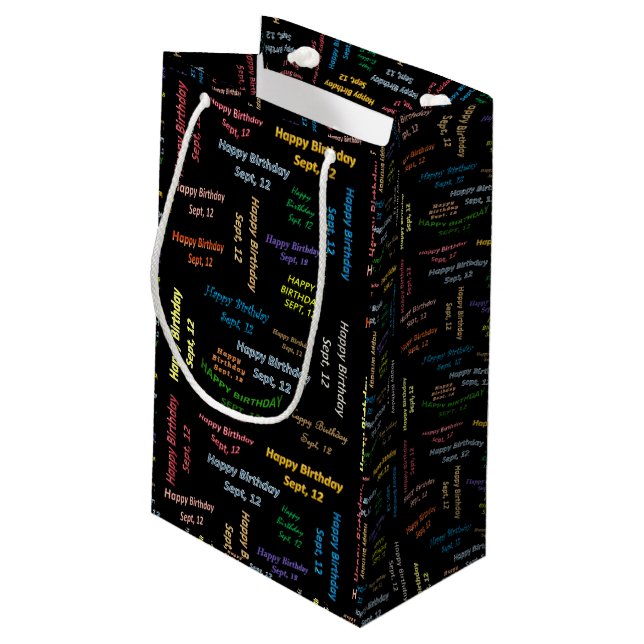 September, 12 Birthday Gift Bag (Back Angled)