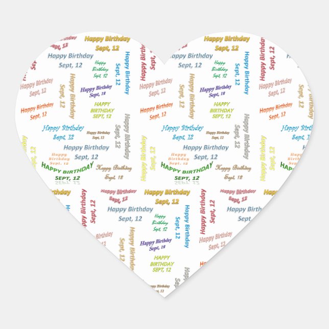 September, 12 Birthday Sticker (Front)