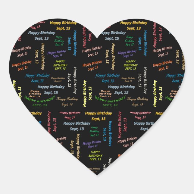 September, 13 Birthday Sticker (Front)