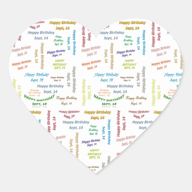 September, 14 Birthday Sticker (Front)