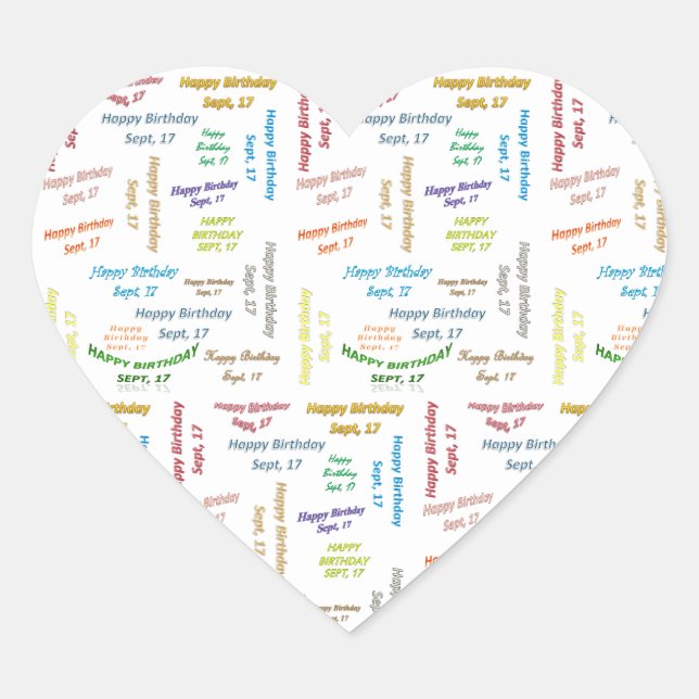 September, 17 Birthday Sticker (Front)