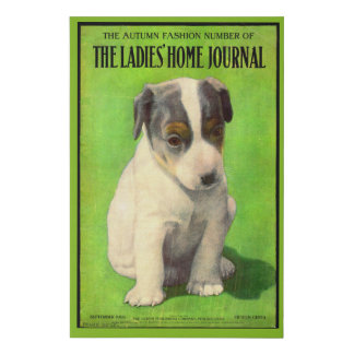 September 1906 Ladies Home Journal cover puppy Faux Canvas Print