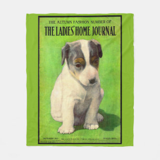 September 1906 Ladies Home Journal cover puppy Fleece Blanket