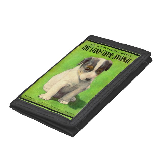 September 1906 Ladies Home Journal cover puppy Trifold Wallet (Bottom)