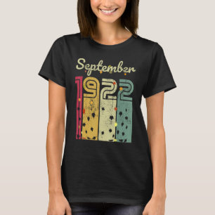 September 1922 100 Year Old Retro Fall 100th Birt T-Shirt