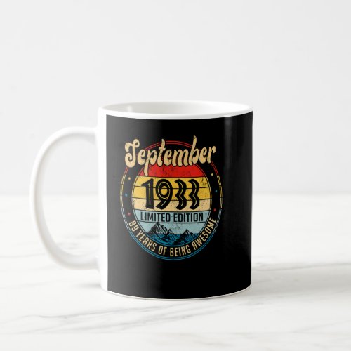 September 1933  89th Birthday 89 Years Old  Coffee Mug