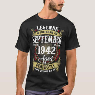 September 1942 80th Birthday 80 Year Old Men Wome T-Shirt