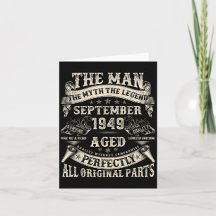 September 1949 76 Year Old Bday Gifts For Men 76th Card